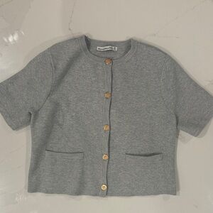 Abercrombie & Fitch Gray Cardigan with Gold Buttons